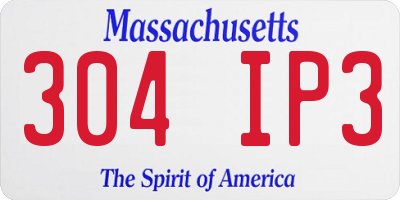 MA license plate 304IP3