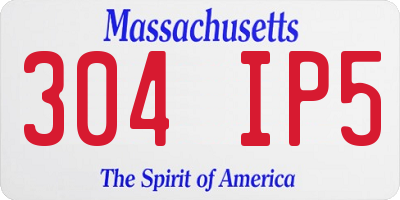 MA license plate 304IP5