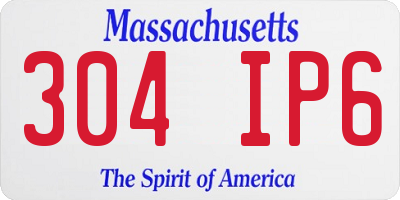MA license plate 304IP6