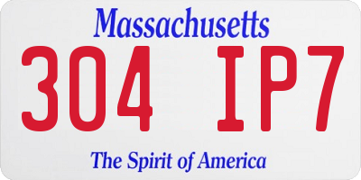 MA license plate 304IP7