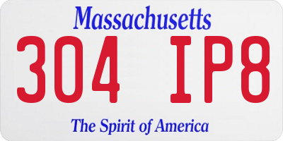 MA license plate 304IP8