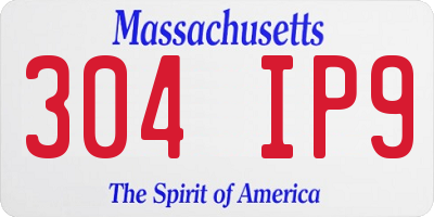 MA license plate 304IP9