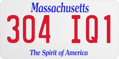 MA license plate 304IQ1
