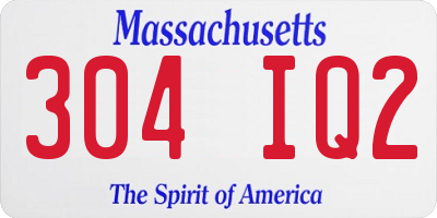 MA license plate 304IQ2