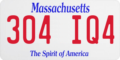 MA license plate 304IQ4