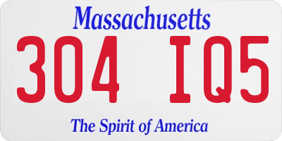 MA license plate 304IQ5