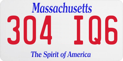 MA license plate 304IQ6