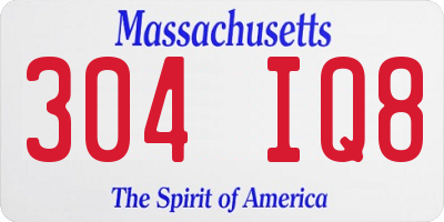 MA license plate 304IQ8