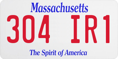 MA license plate 304IR1