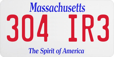 MA license plate 304IR3