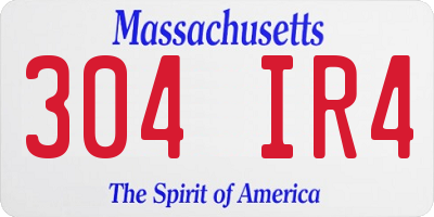 MA license plate 304IR4