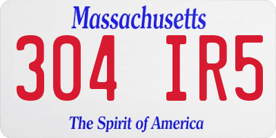 MA license plate 304IR5