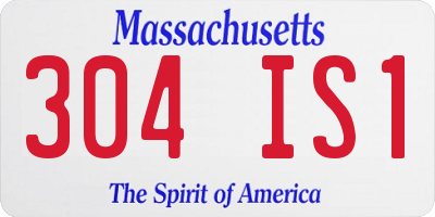 MA license plate 304IS1