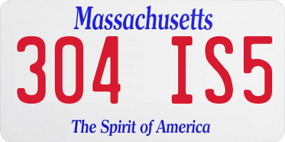 MA license plate 304IS5