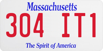 MA license plate 304IT1
