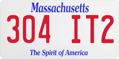 MA license plate 304IT2