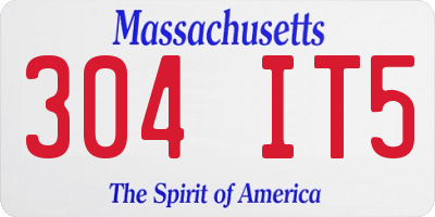 MA license plate 304IT5