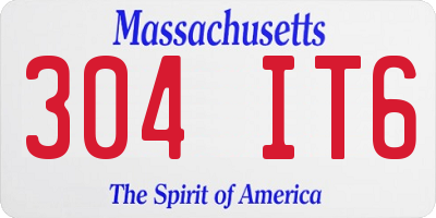 MA license plate 304IT6