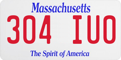 MA license plate 304IU0