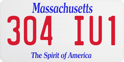 MA license plate 304IU1