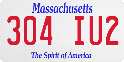 MA license plate 304IU2