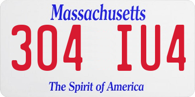 MA license plate 304IU4