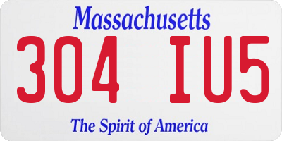 MA license plate 304IU5