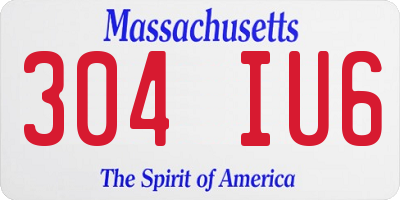 MA license plate 304IU6