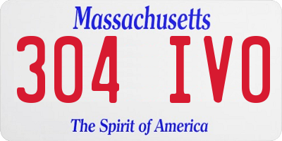 MA license plate 304IV0