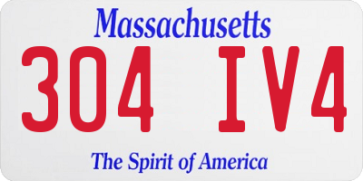 MA license plate 304IV4