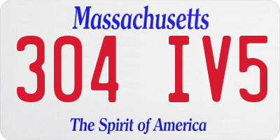 MA license plate 304IV5