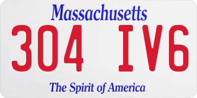 MA license plate 304IV6