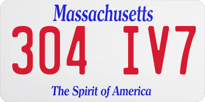 MA license plate 304IV7