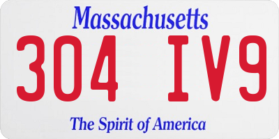 MA license plate 304IV9