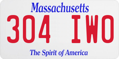 MA license plate 304IW0