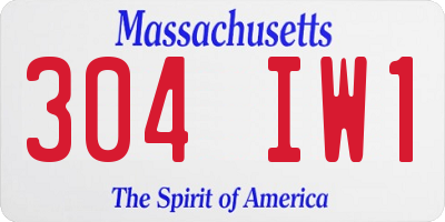 MA license plate 304IW1
