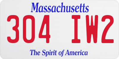 MA license plate 304IW2