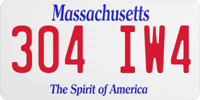 MA license plate 304IW4
