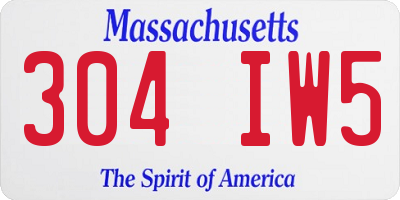 MA license plate 304IW5