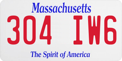MA license plate 304IW6
