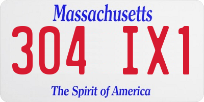 MA license plate 304IX1