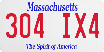 MA license plate 304IX4