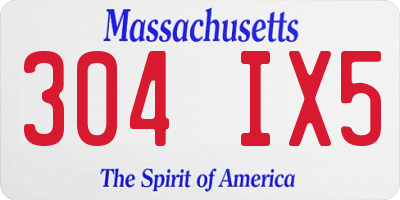 MA license plate 304IX5