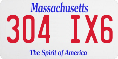 MA license plate 304IX6