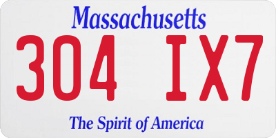 MA license plate 304IX7