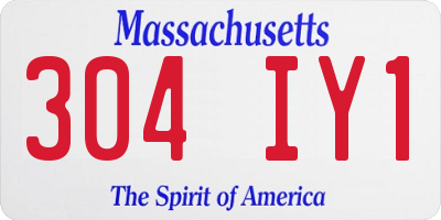 MA license plate 304IY1
