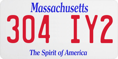 MA license plate 304IY2
