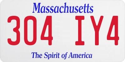 MA license plate 304IY4