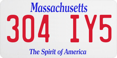 MA license plate 304IY5