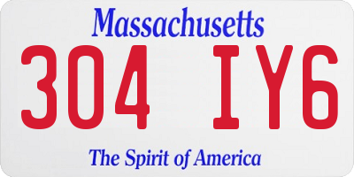 MA license plate 304IY6